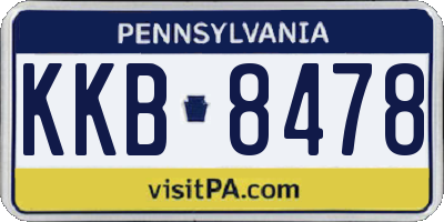 PA license plate KKB8478