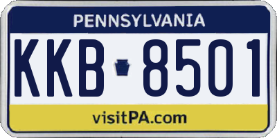 PA license plate KKB8501