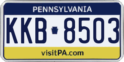 PA license plate KKB8503