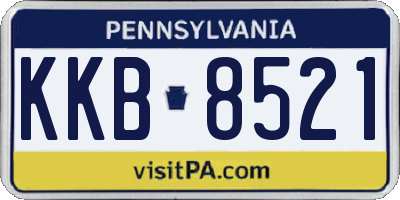 PA license plate KKB8521