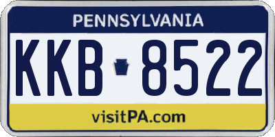 PA license plate KKB8522