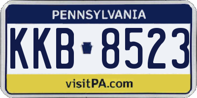 PA license plate KKB8523