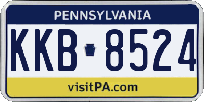 PA license plate KKB8524
