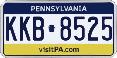 PA license plate KKB8525