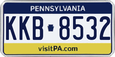 PA license plate KKB8532
