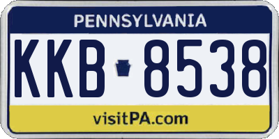 PA license plate KKB8538