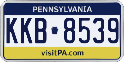 PA license plate KKB8539