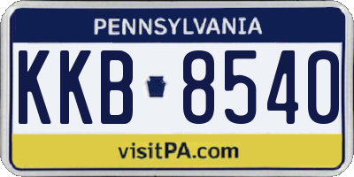 PA license plate KKB8540