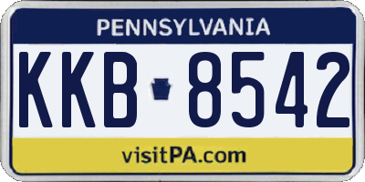 PA license plate KKB8542