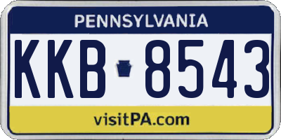 PA license plate KKB8543