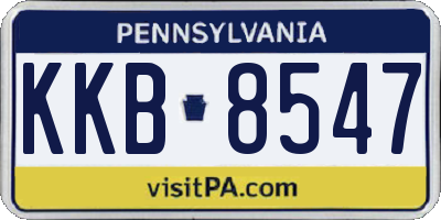 PA license plate KKB8547