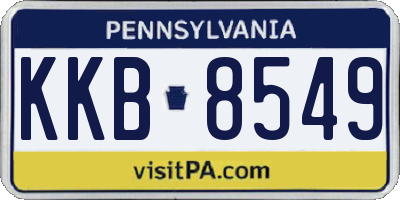 PA license plate KKB8549