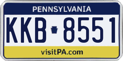 PA license plate KKB8551