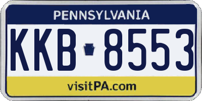 PA license plate KKB8553