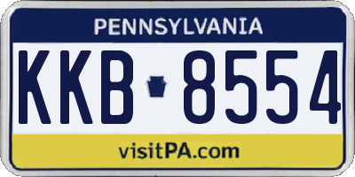 PA license plate KKB8554