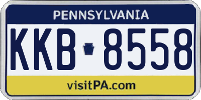 PA license plate KKB8558