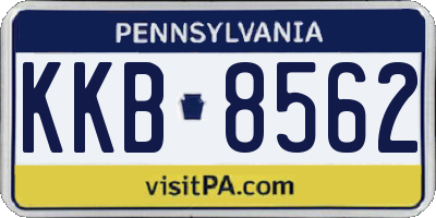 PA license plate KKB8562