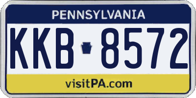 PA license plate KKB8572