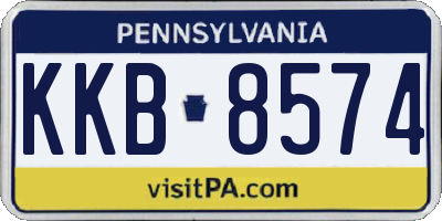 PA license plate KKB8574