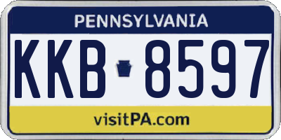 PA license plate KKB8597