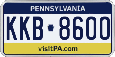 PA license plate KKB8600