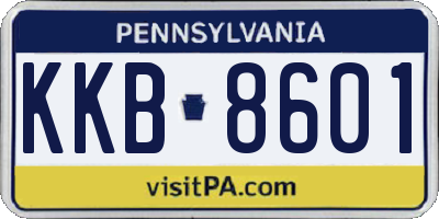 PA license plate KKB8601