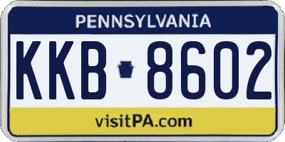 PA license plate KKB8602