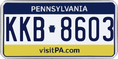 PA license plate KKB8603