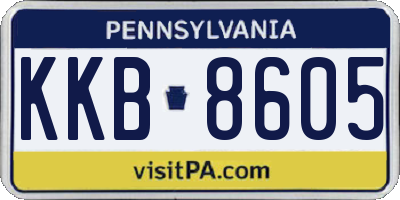 PA license plate KKB8605
