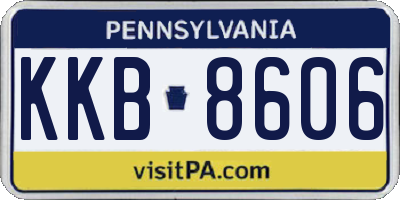 PA license plate KKB8606