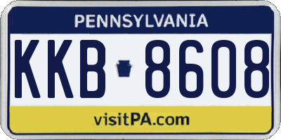 PA license plate KKB8608