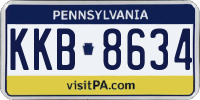 PA license plate KKB8634