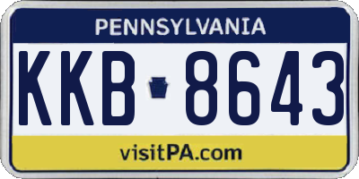 PA license plate KKB8643