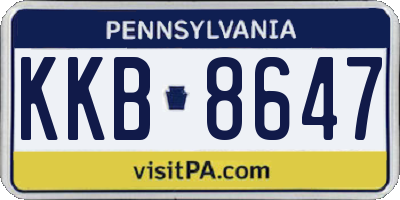 PA license plate KKB8647