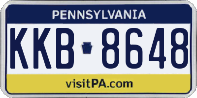 PA license plate KKB8648