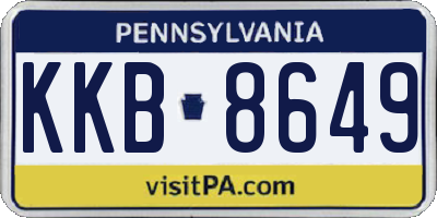 PA license plate KKB8649