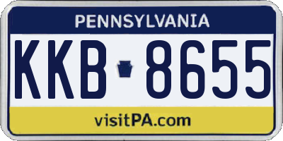 PA license plate KKB8655