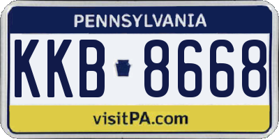 PA license plate KKB8668