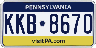 PA license plate KKB8670