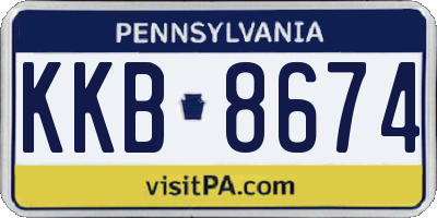 PA license plate KKB8674