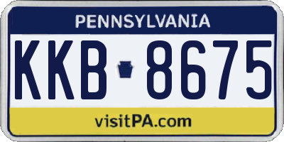 PA license plate KKB8675