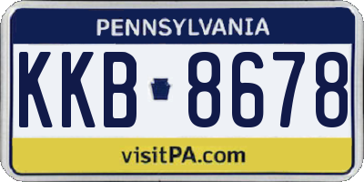 PA license plate KKB8678