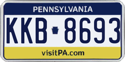 PA license plate KKB8693