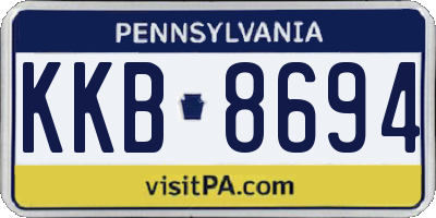 PA license plate KKB8694