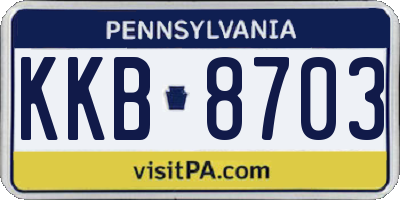 PA license plate KKB8703