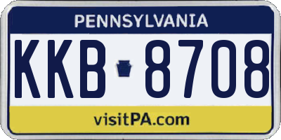 PA license plate KKB8708