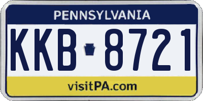 PA license plate KKB8721