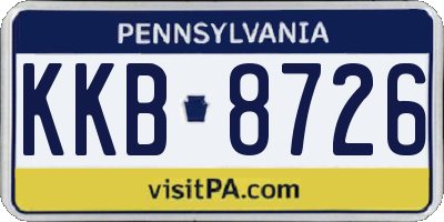 PA license plate KKB8726
