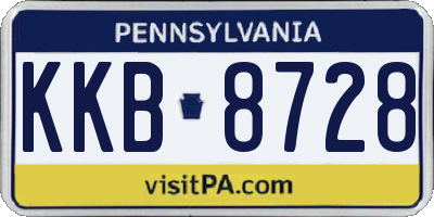 PA license plate KKB8728