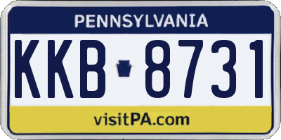 PA license plate KKB8731